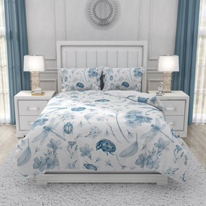 Blue and White Dragonfly Bedding Comforter or Duvet