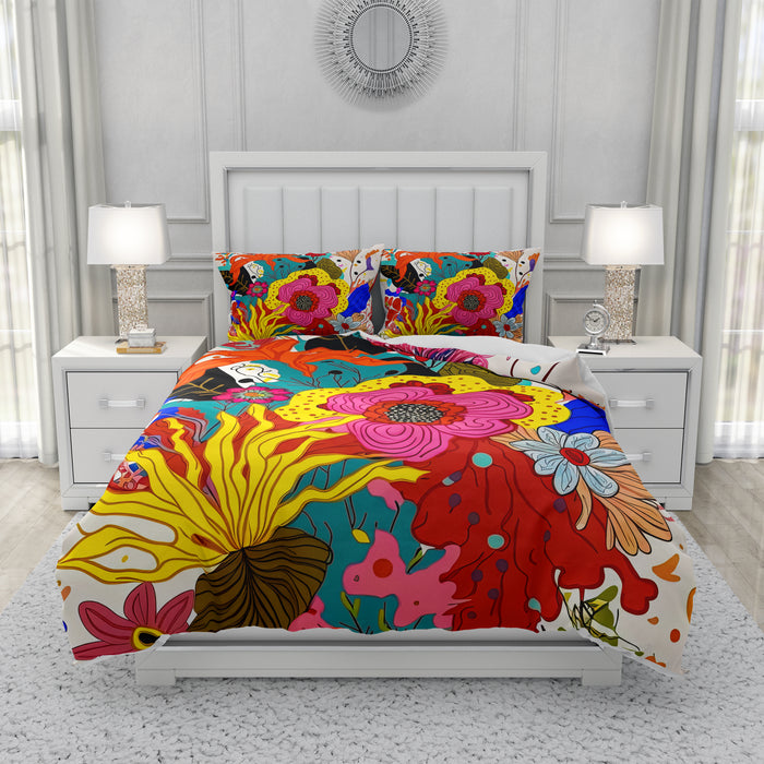 Blooming Color Floral Bedding Comforter or Duvet