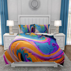 Groovy Swirl Comforter OR Duvet Cover Set Boho Bedding
