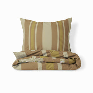 Brown Striped Comforter OR Duvet Cover Set Retro Stripes
