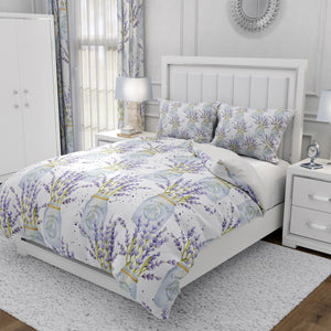 Botanical Lavender Comforter OR Duvet Cover Set Country Floral Bedding