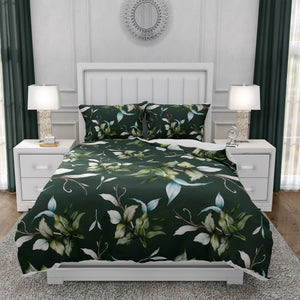 Fancy Foliage Comforter OR Duvet Cover Set Elegant Green Bedding