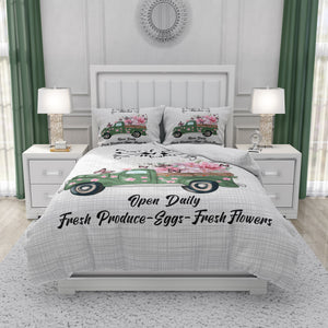 Old Truck Flower Truck Bedding Set Comforter or Duvet Cover Set