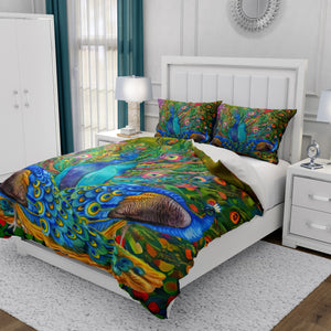 Beautiful Peacock Comforter OR Duvet Cover Set Peacocks Bedding