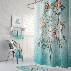 Soft Turquoise Dreamcatcher Shower Curtain