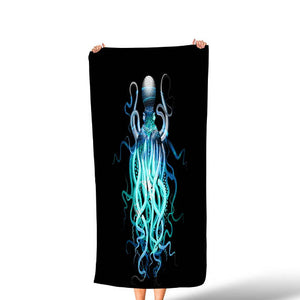 Boho Chic Mermaid Scales Shower Curtain by Folk N Funky Bath Towel