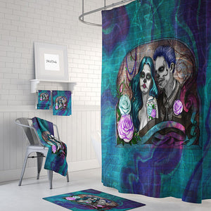 The Graffiti Art Couple Forevermore Couple Shower Curtain