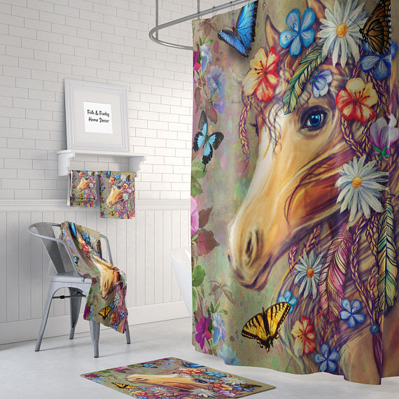 Hippie Horse Shower Curtain