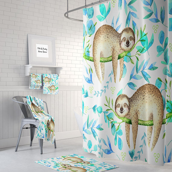 Lazy Sleeping Sloths Shower Curtain