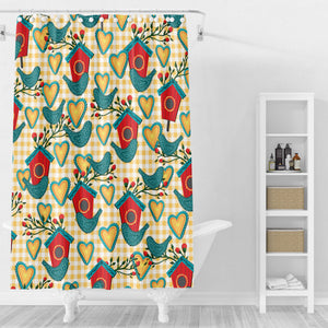 Meadow Lovebird Floral Shower Curtain Options Bathroom Decor