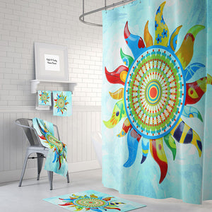 Gypsy Mandala Sunshine Shower Curtain by Folk N Funky