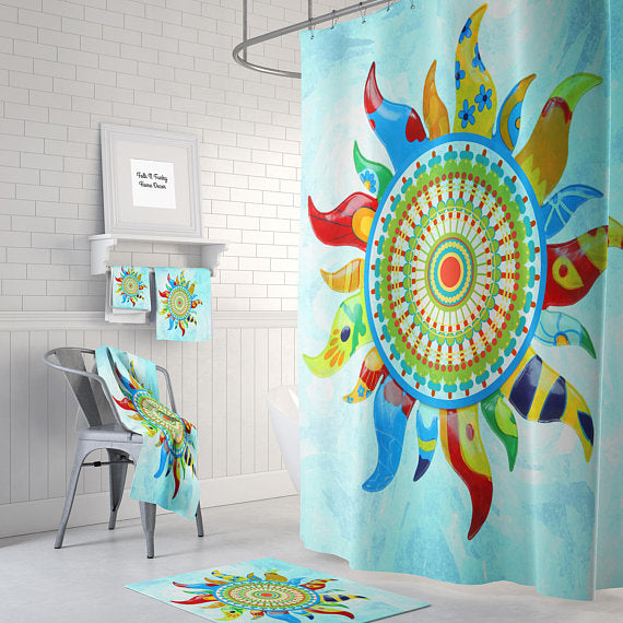 Gypsy Mandala Sunshine Shower Curtain
