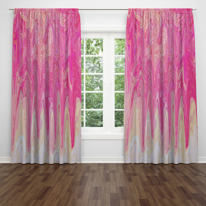 Pink Meltdown Window Curtains