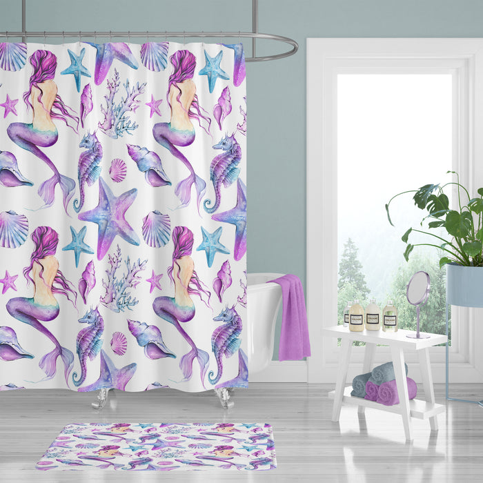 Lavender Mermaid Shower Curtain