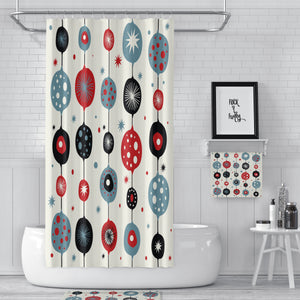 Retro Mid Century Design Shower Curtain, Bath Mat, Bath & Hand Towels
