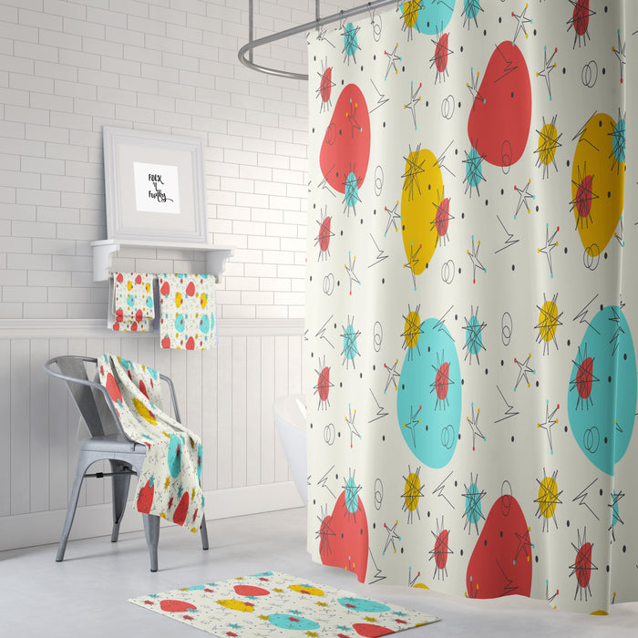 Mid Century Abstract Shower Curtain