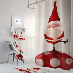 Santa Whimsy Shower Curtain Christmas Bathroom Decor