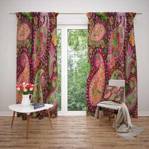 Boho Soul Paisley Window Curtains, Block Out and Sheers