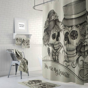 The Playing Favorites Forevermore Skulls Shower Curtain
