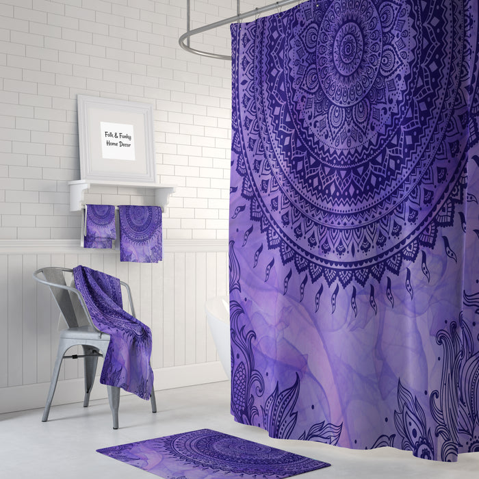 Purple Tie Dye Shower Curtain