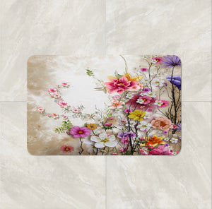floral bath mat