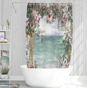 Coastal Floral Shower  Curtain