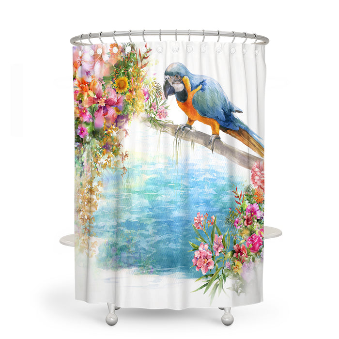 Tropical Bird Floral Bathroom Decor