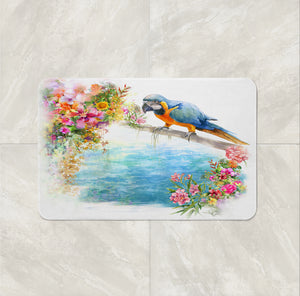 tropical bird bath mat