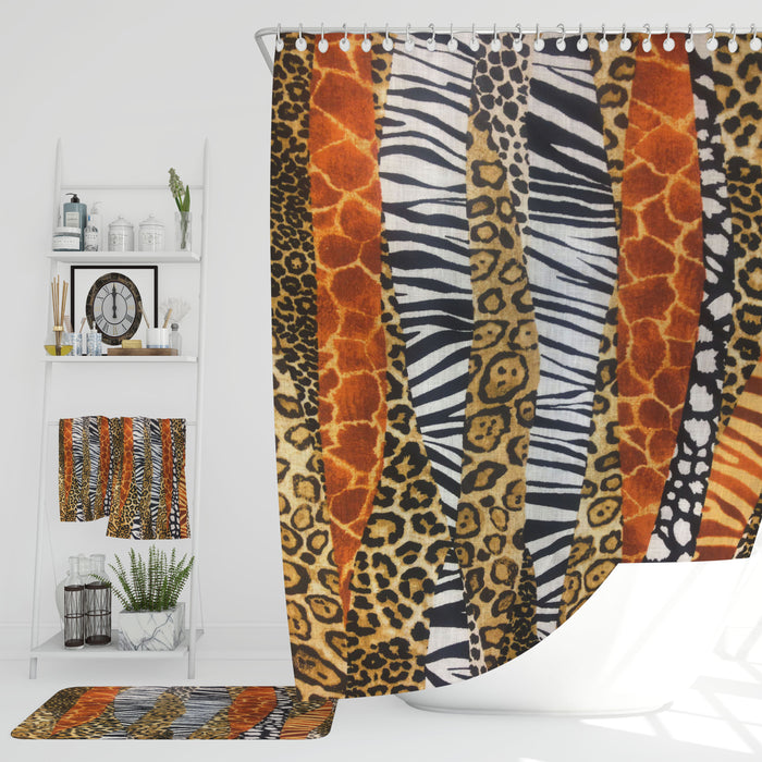 Boho Animal Print Shower Curtain Safari Bathroom Decor