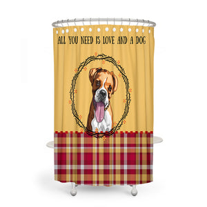 Prairie Plaid Dog Shower Curtain