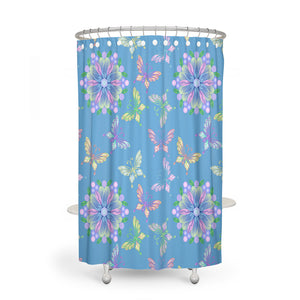 Butterfly Blues Shower Curtain