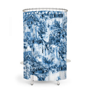Vintage Blue Shower Curtain Blue Willow