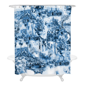 Vintage Blue Shower Curtain Blue Willow