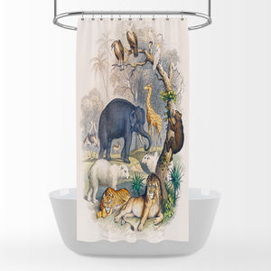Safari Animals Bathroom Decor Shower Curtain