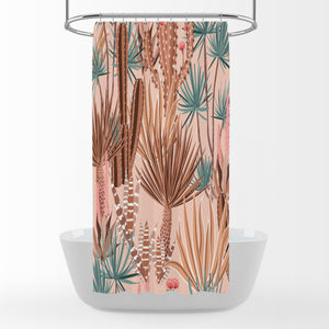 Botanical Cactus Bathroom Decor Shower Curtain