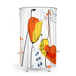 Modern Floral Abstract Shower Curtain and Bathroom Decor