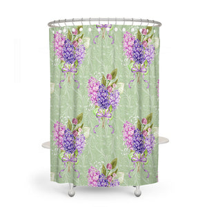 Lilac Sage Floral Shower Curtain