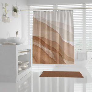 Modern Beige Watercolor Abstract Shower Curtain