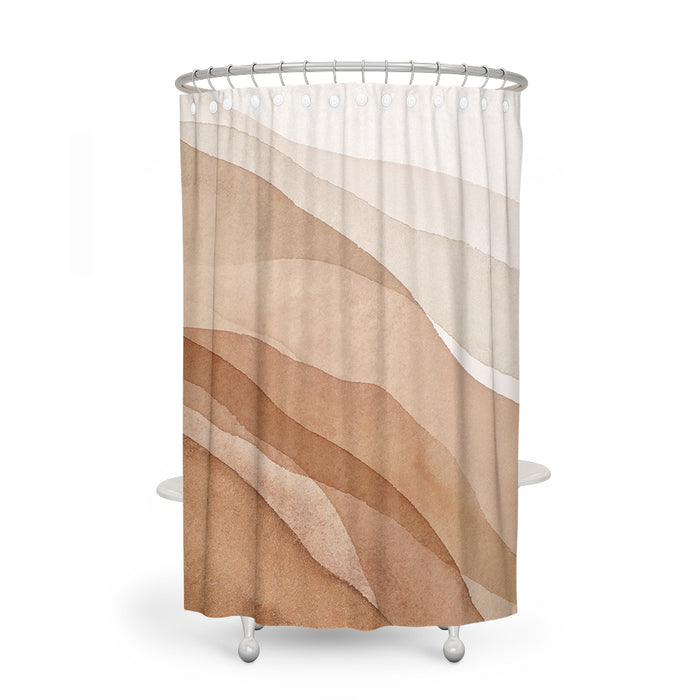 Modern Beige Watercolor Abstract Shower Curtain