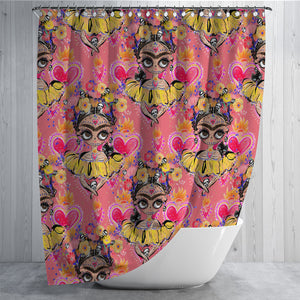 Pink Sugar Skull Shower Curtain Bathroom Decor Frida Design