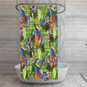 Fishing Lures Lodge Bathroom Decor Shower Curtain and Bath Accessories