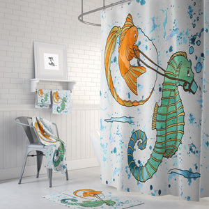 Thanks For The Ride, Seahorse Shower Curtain 