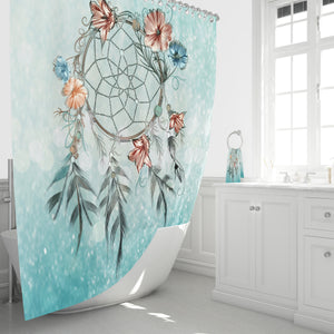 Soft Turquoise Dreamcatcher Shower Curtain