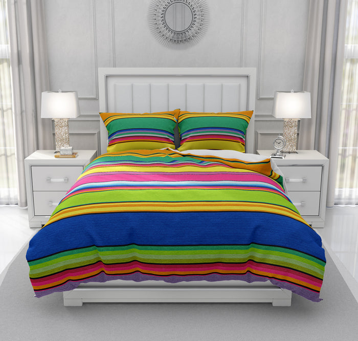 Fiesta Of Color Striped Bedding