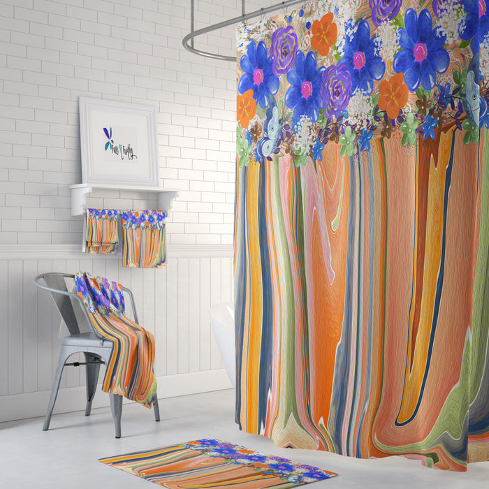 Tuscan Boho Floral Shower Curtain