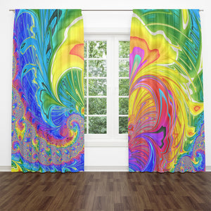 Color Explosion Boho Window Curtains