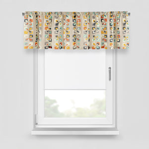 Mid Century Retro Floral Window Curtains