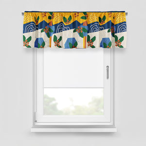 Modern Blues Abstract Window Curtains