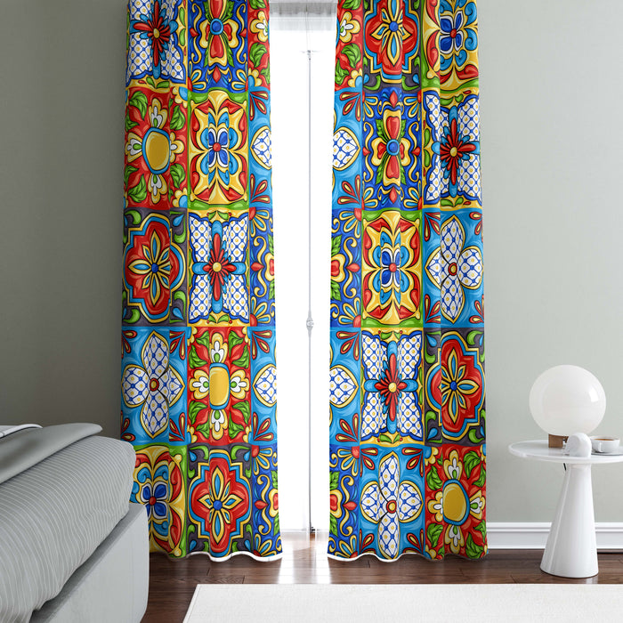 Talavera Tile Window Curtains