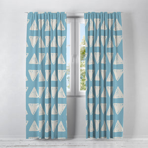 Modern Blue Window Curtains